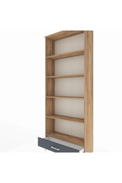 Arges Dolap 5 Raflı Tek Çekmeceli 88x30x221 Çam-Antrasit