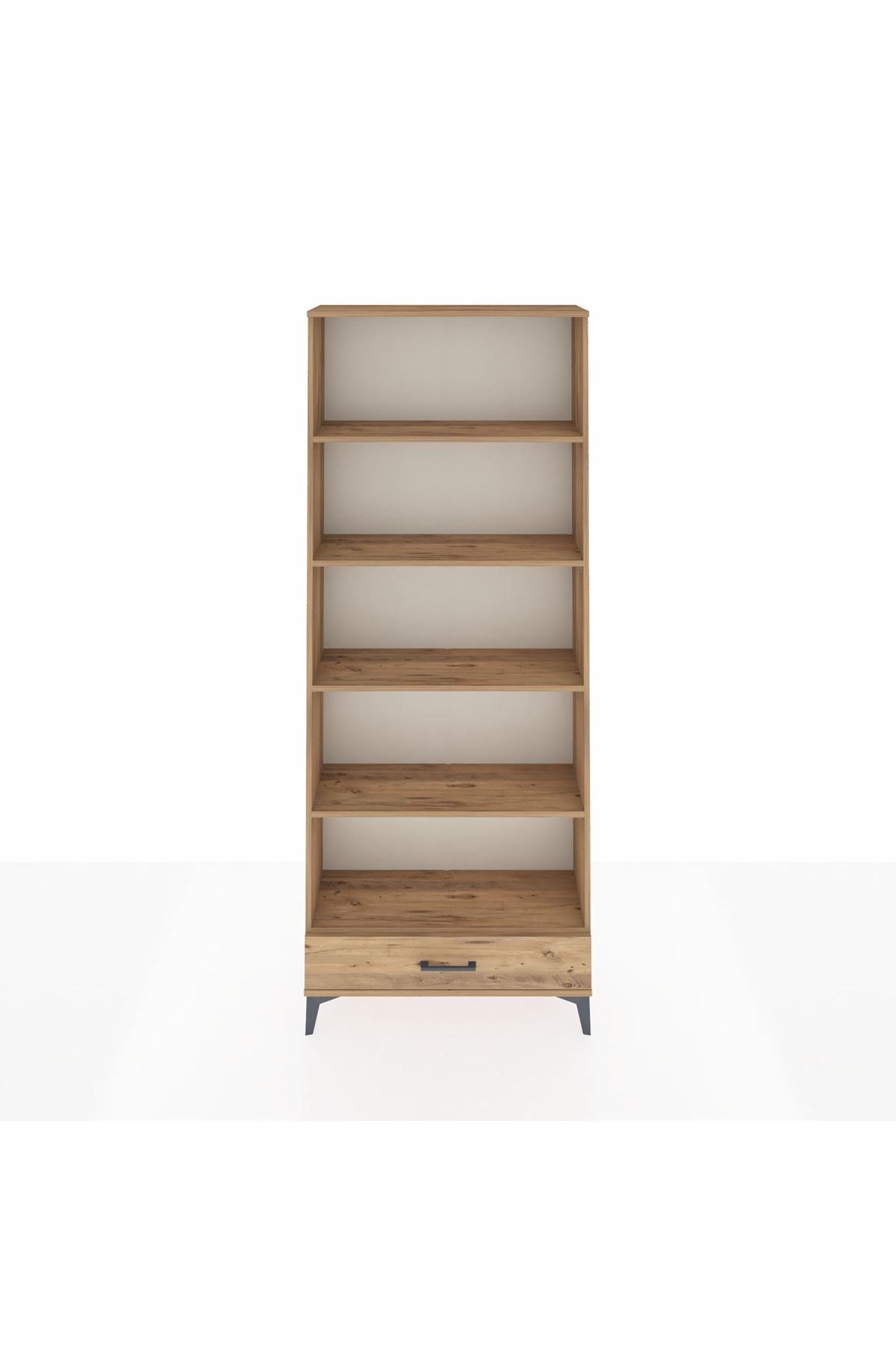Arges Dolap 5 Raflı Tek Çekmeceli 88x30x221 Çam-Çam