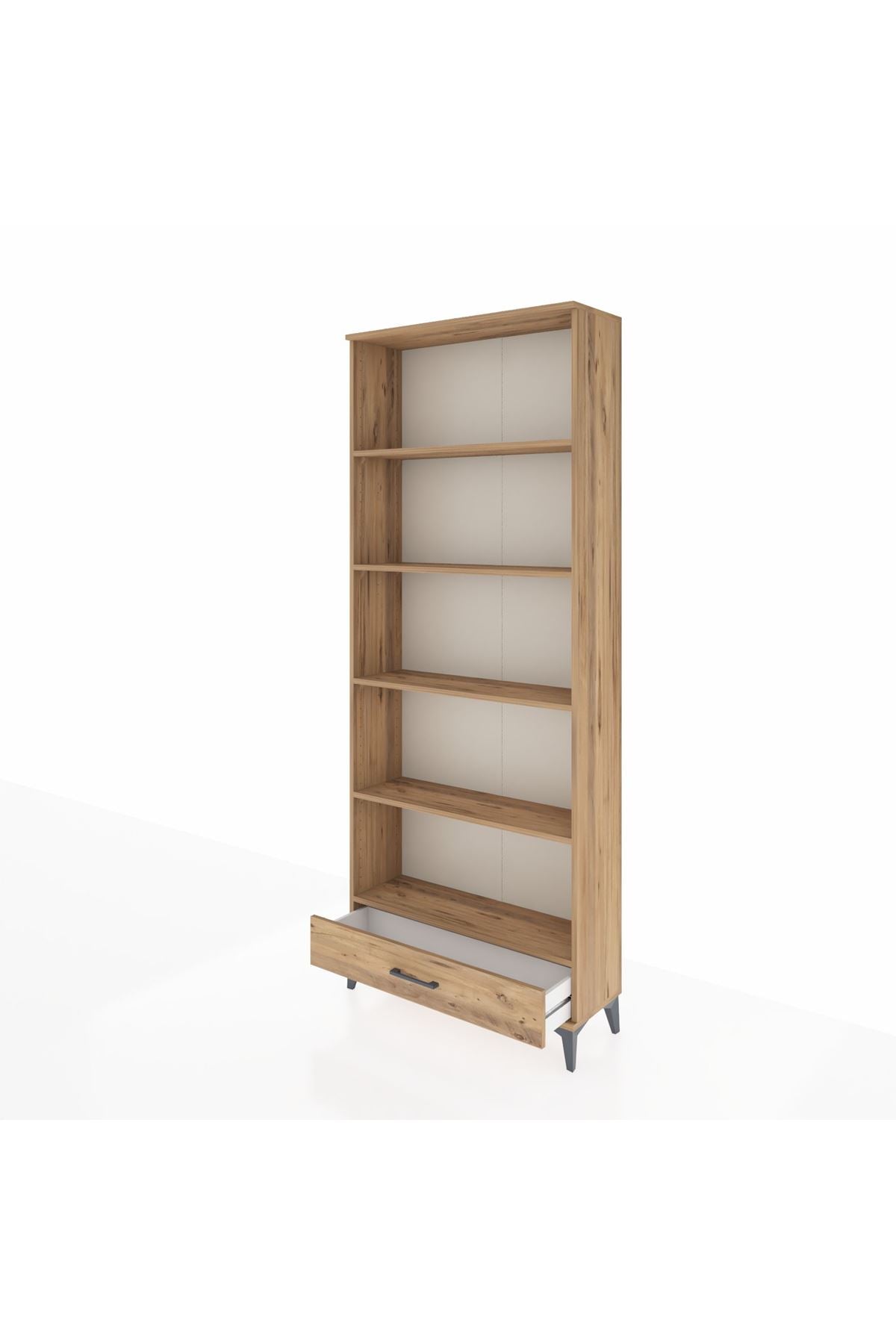 Arges Dolap 5 Raflı Tek Çekmeceli 88x30x221 Çam-Çam