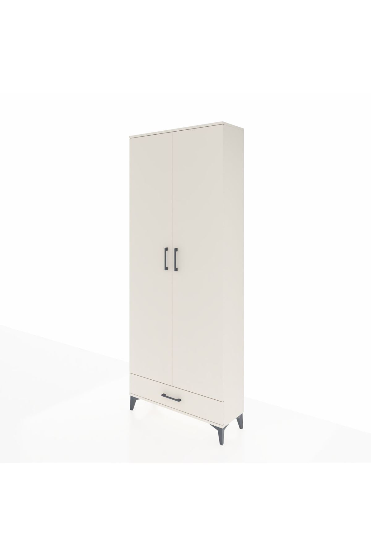 Arges Dolap 5 Raflı Tek Çekmeceli 2 Kapaklı 88x30x221 Aytaşı-Aytaşı