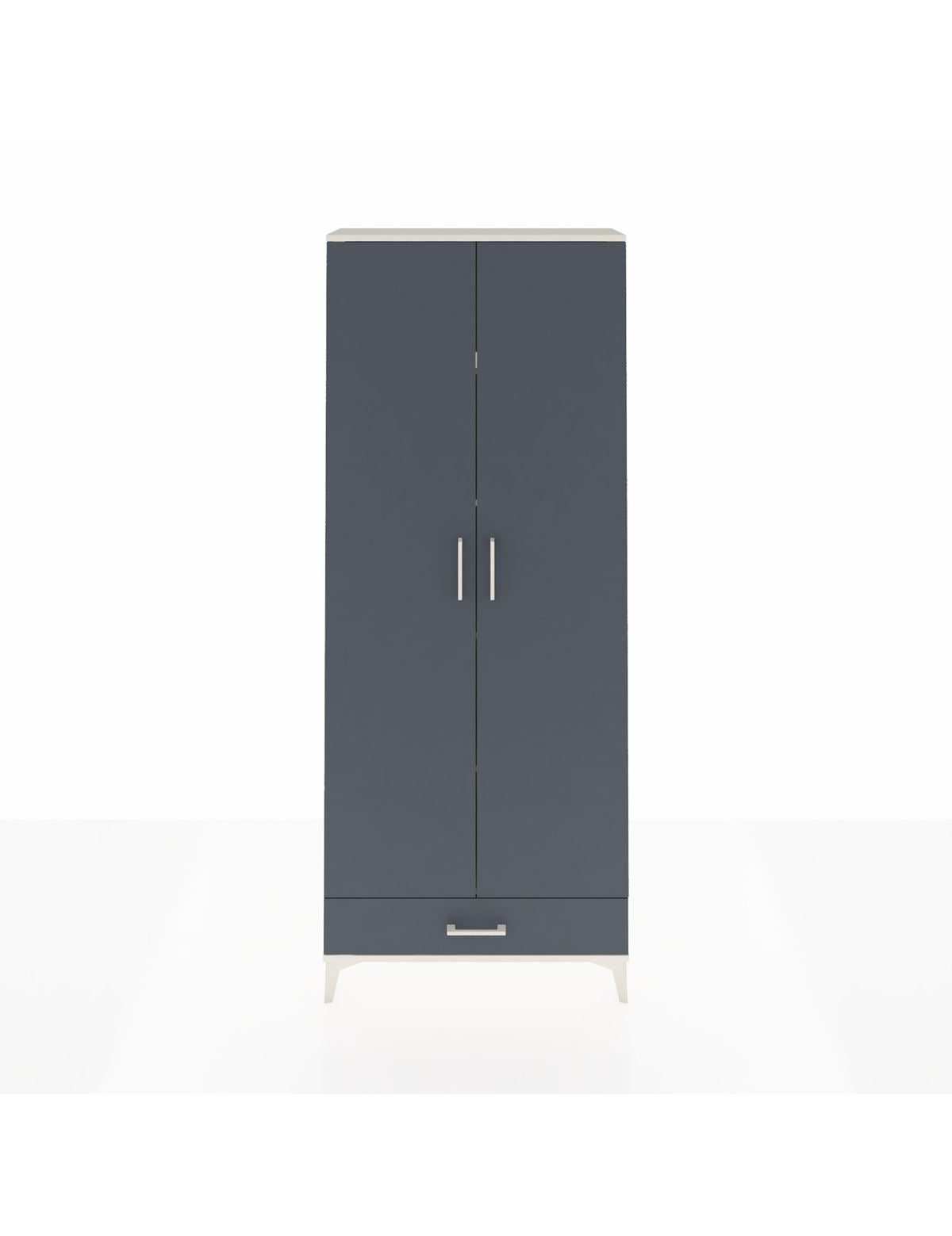 Arges Dolap 5 Raflı Tek Çekmeceli 2 Kapaklı 88x30x221 Aytaşı-Antrasit