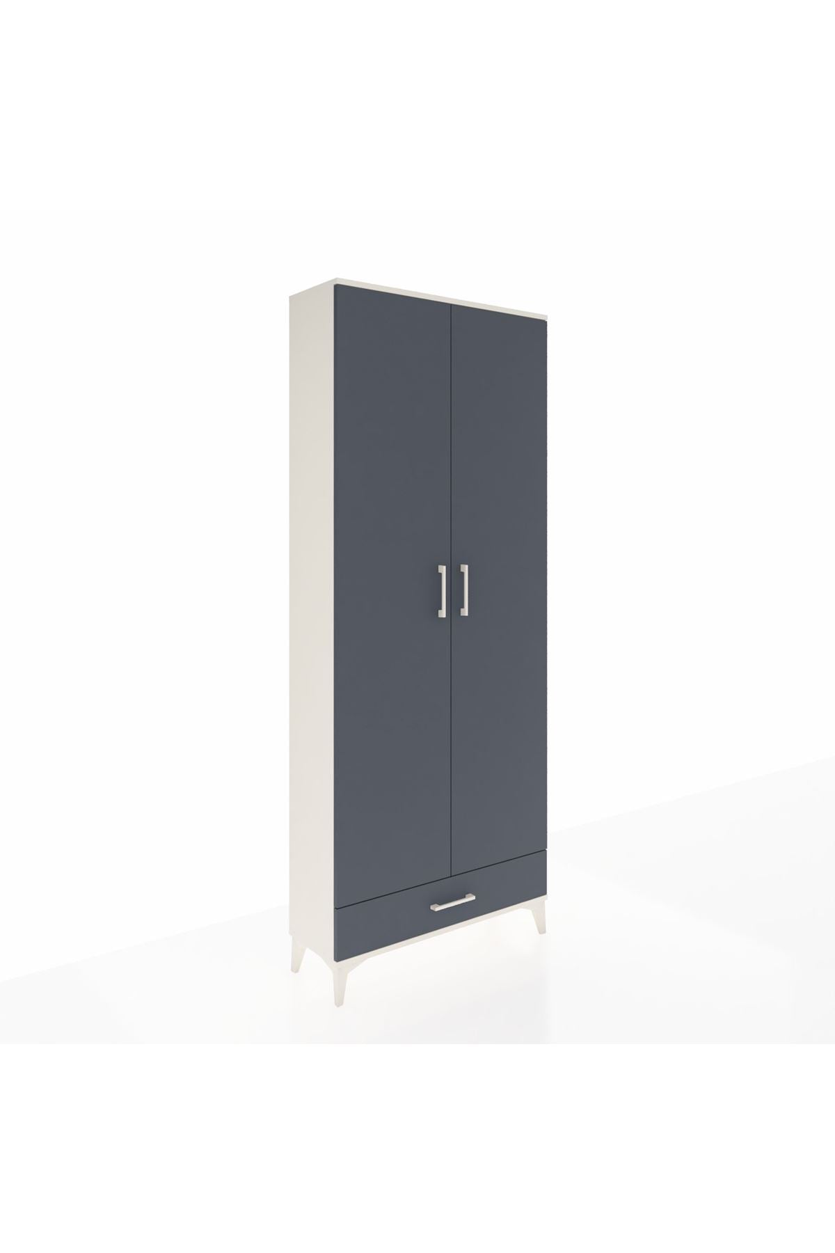 Arges Dolap 5 Raflı Tek Çekmeceli 2 Kapaklı 88x30x221 - S30M006V2A