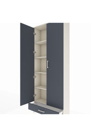 Arges Dolap 5 Raflı Tek Çekmeceli 2 Kapaklı 88x30x221 Aytaşı-Antrasit