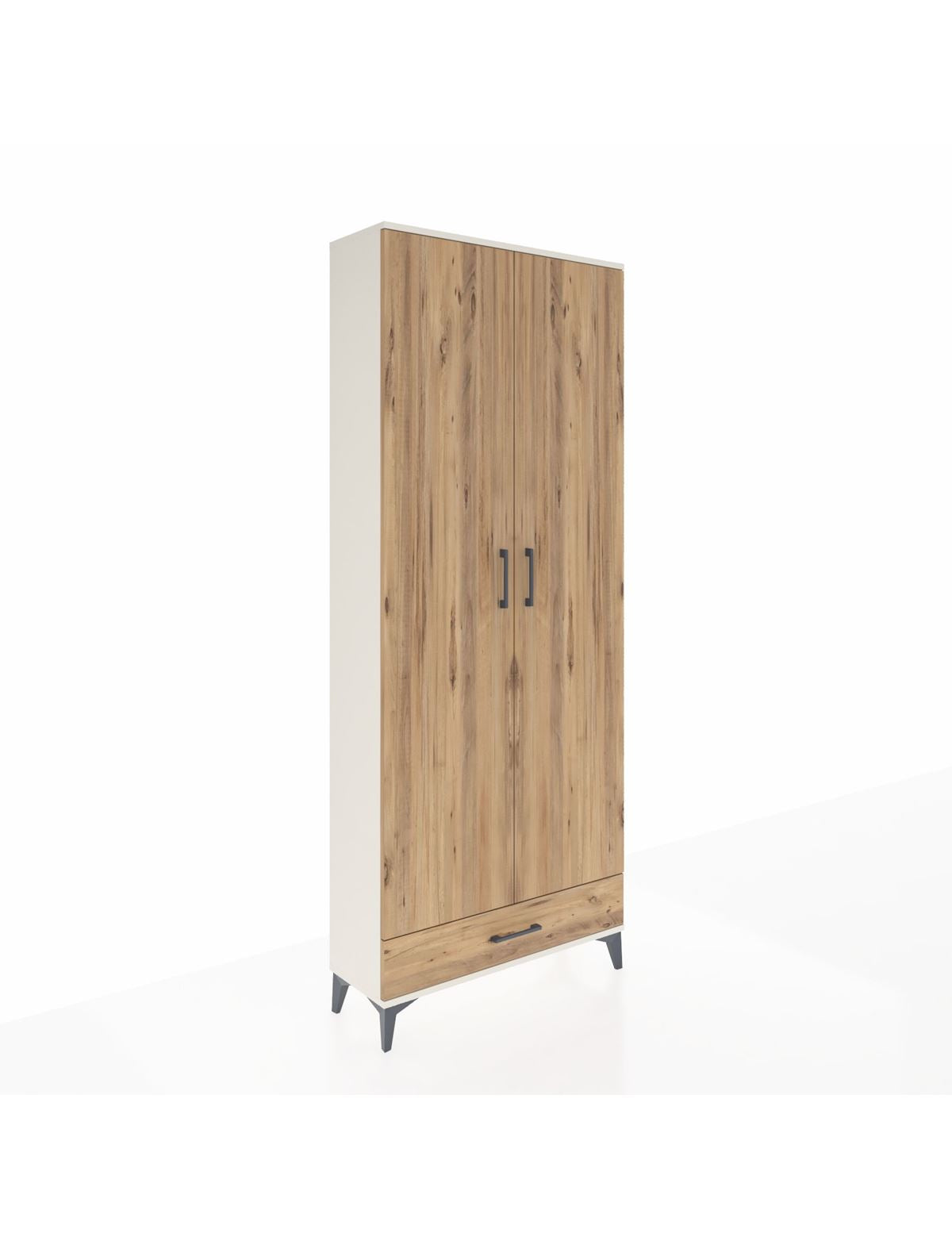 Arges Dolap 5 Raflı Tek Çekmeceli 2 Kapaklı 88x30x221 Aytaşı-Çam