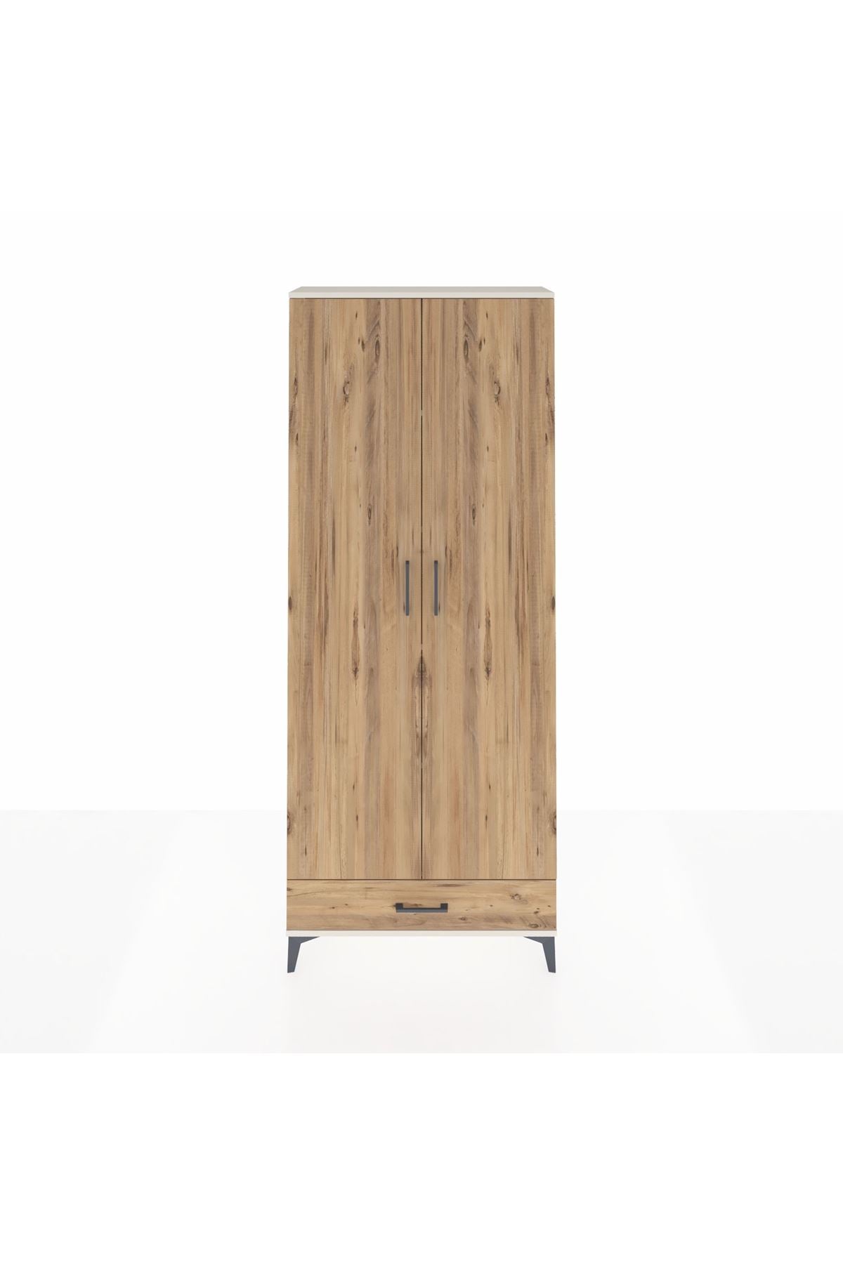 Arges Dolap 5 Raflı Tek Çekmeceli 2 Kapaklı 88x30x221 Aytaşı-Çam