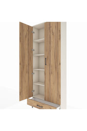 Arges Dolap 5 Raflı Tek Çekmeceli 2 Kapaklı 88x30x221 Aytaşı-Çam