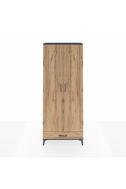 Arges Dolap 5 Raflı Tek Çekmeceli 2 Kapaklı 88x30x221 Antrasit-Çam