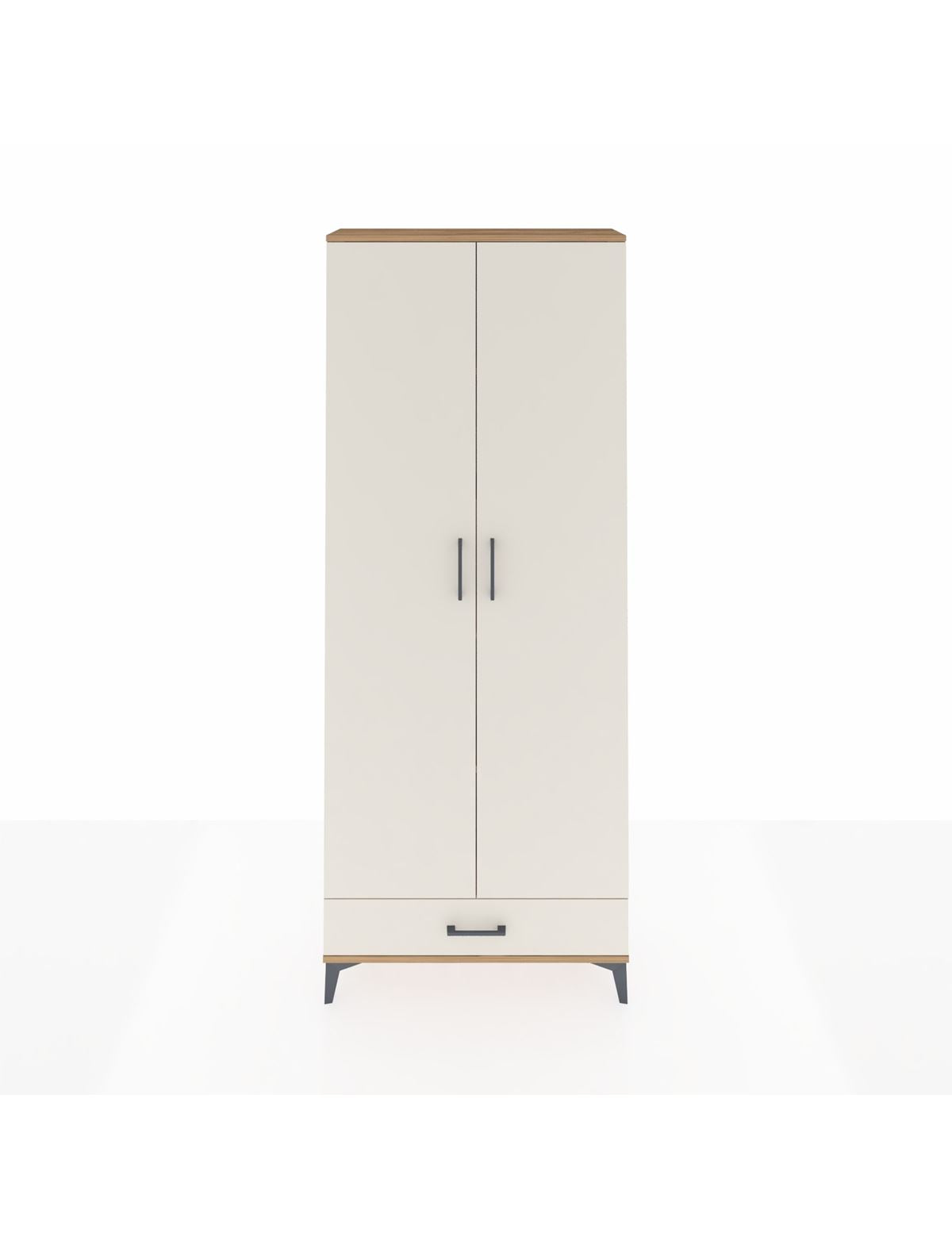 Arges Dolap 5 Raflı Tek Çekmeceli 2 Kapaklı 88x30x221 Çam-Aytaşı