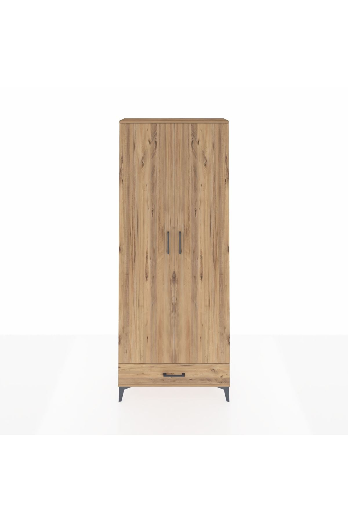 Arges Dolap 5 Raflı Tek Çekmeceli 2 Kapaklı 88x30x221 Çam-Çam