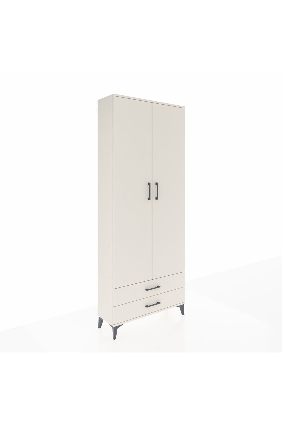 Arges Dolap 2 Raflı 2 Çekmeceli Tek Askılı 88x30x221 Aytaşı-Aytaşı