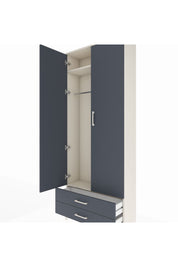 Arges Dolap 2 Raflı 2 Çekmeceli Tek Askılı 88x30x221 Aytaşı-Antrasit