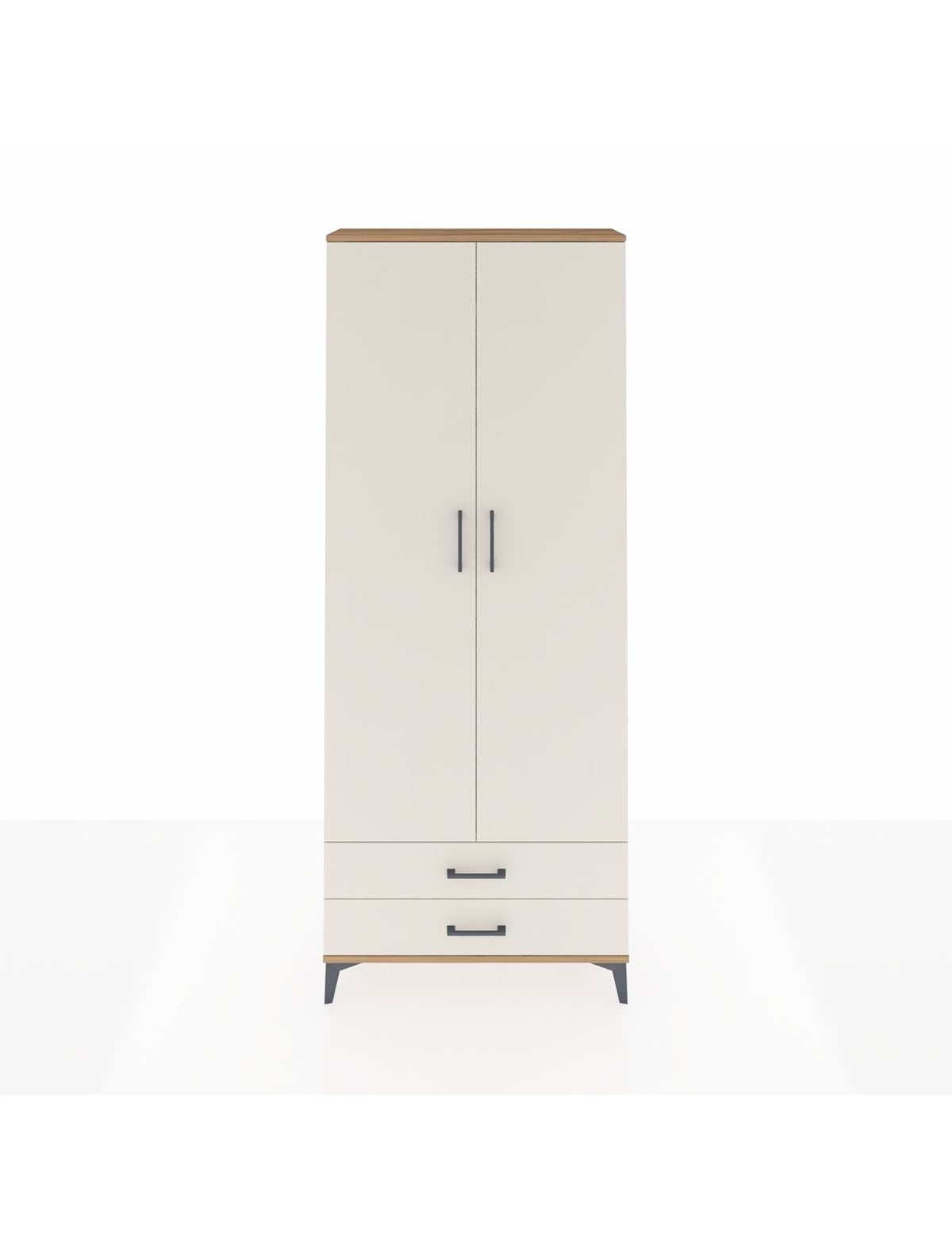 Arges Dolap 2 Raflı 2 Çekmeceli Tek Askılı 88x30x221 Çam-Aytaşı