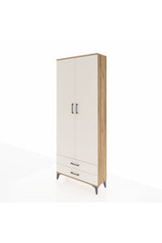 Arges Dolap 2 Raflı 2 Çekmeceli Tek Askılı 88x30x221 Çam-Aytaşı