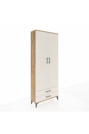 Arges Dolap 2 Raflı 2 Çekmeceli Tek Askılı 88x30x221 Çam-Aytaşı