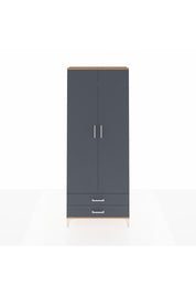 Arges Dolap 2 Raflı 2 Çekmeceli Tek Askılı 88x30x221 Çam-Antrasit
