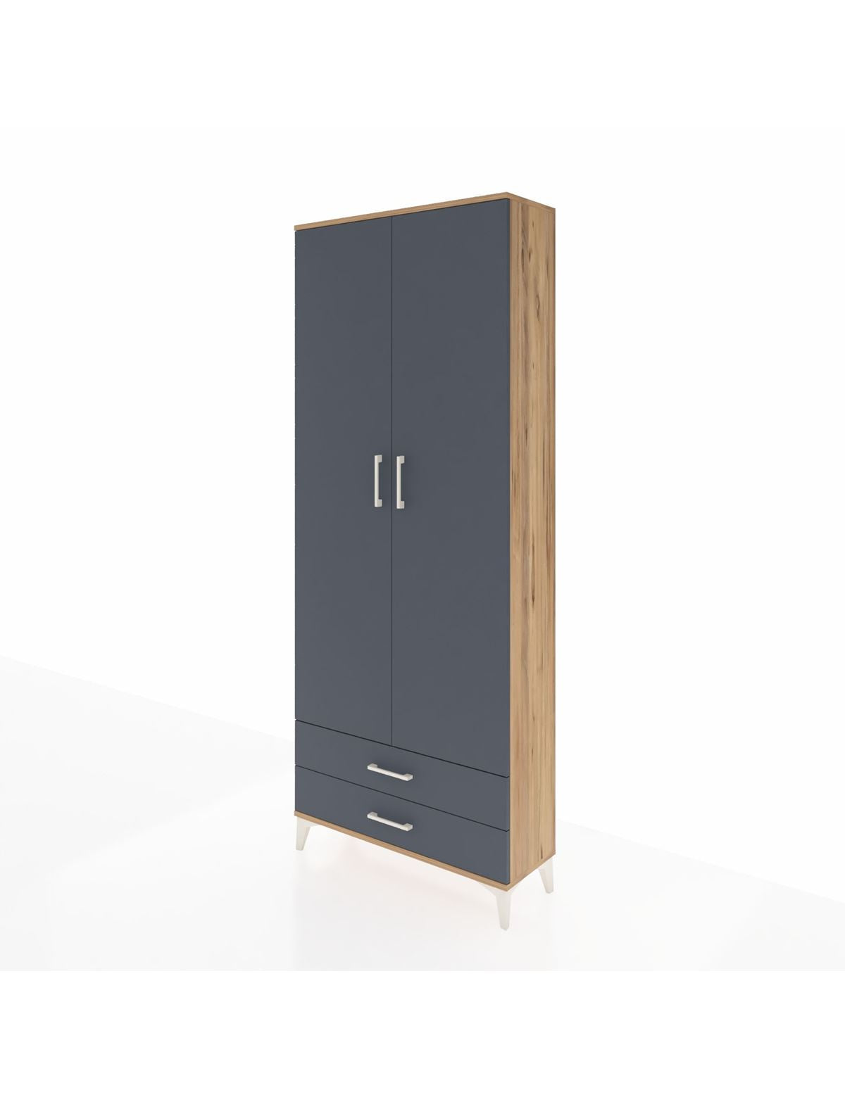 Arges Dolap 2 Raflı 2 Çekmeceli Tek Askılı 88x30x221 - S30M007V8A