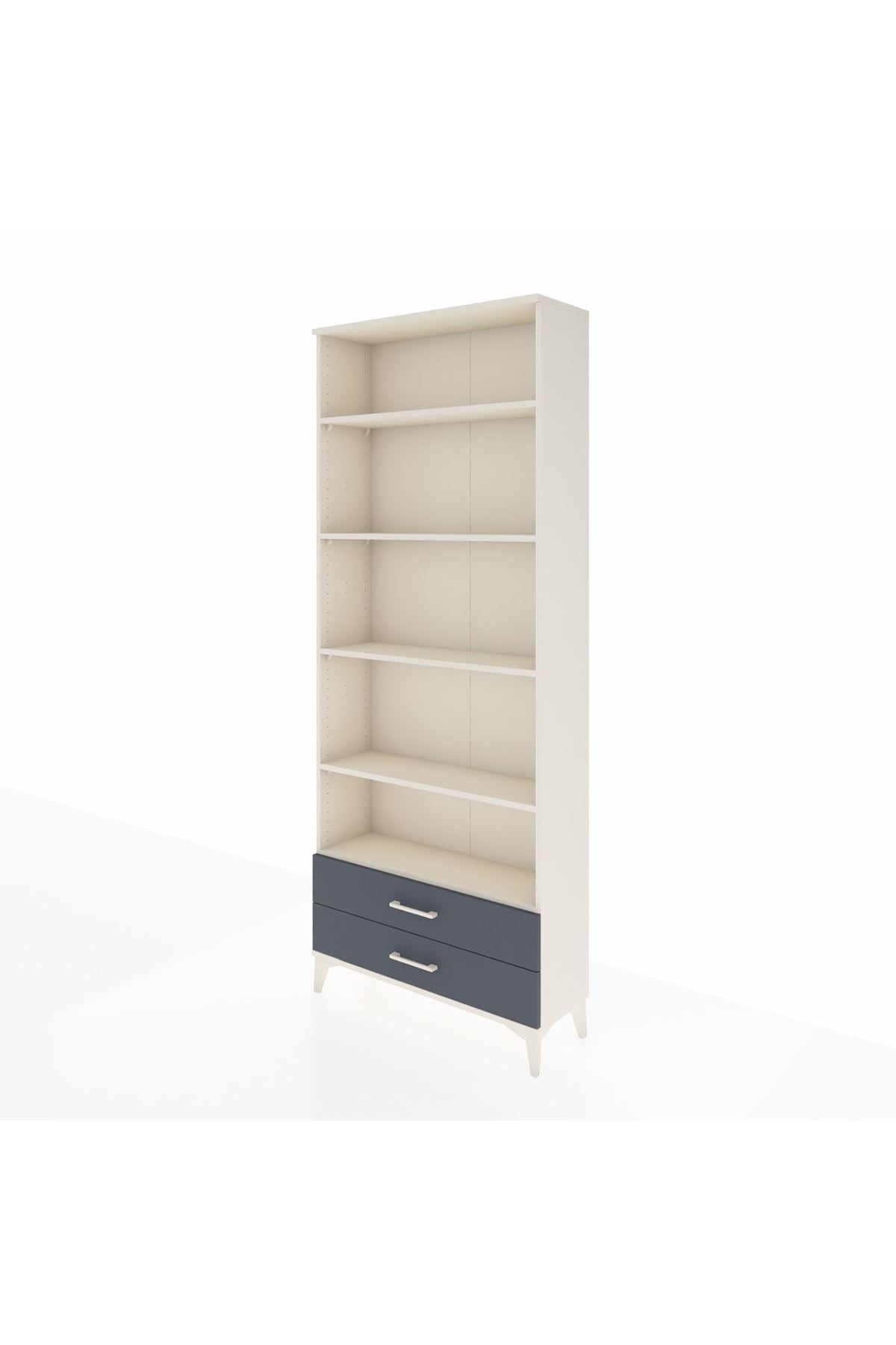 Arges Dolap 5 Raflı 2 Çekmeceli 88x30x221 Aytaşı-Antrasit