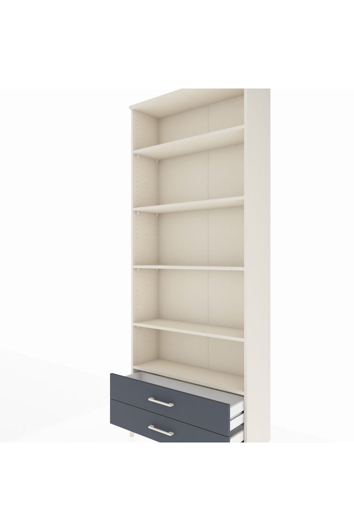 Arges Dolap 5 Raflı 2 Çekmeceli 88x30x221 Aytaşı-Antrasit