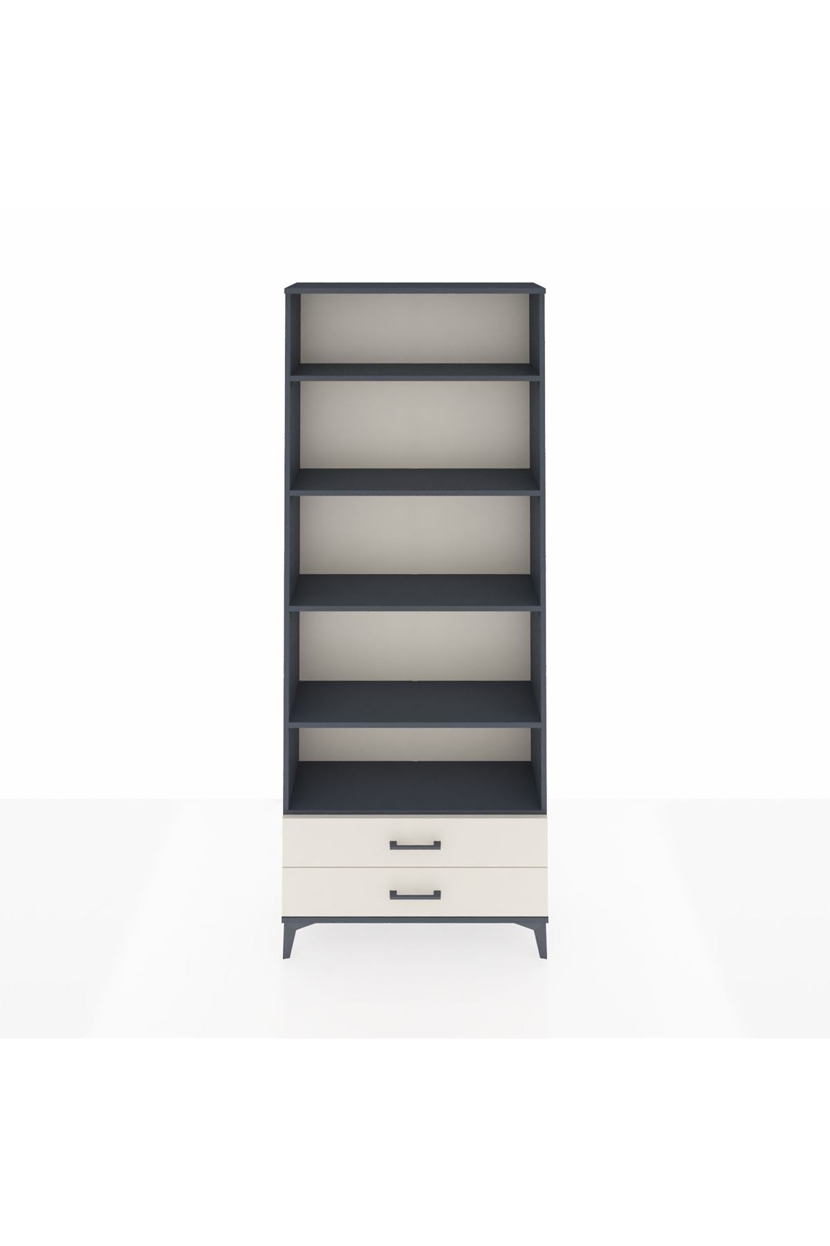 Arges Dolap 5 Raflı 2 Çekmeceli 88x30x221 Antrasit-Aytaşı