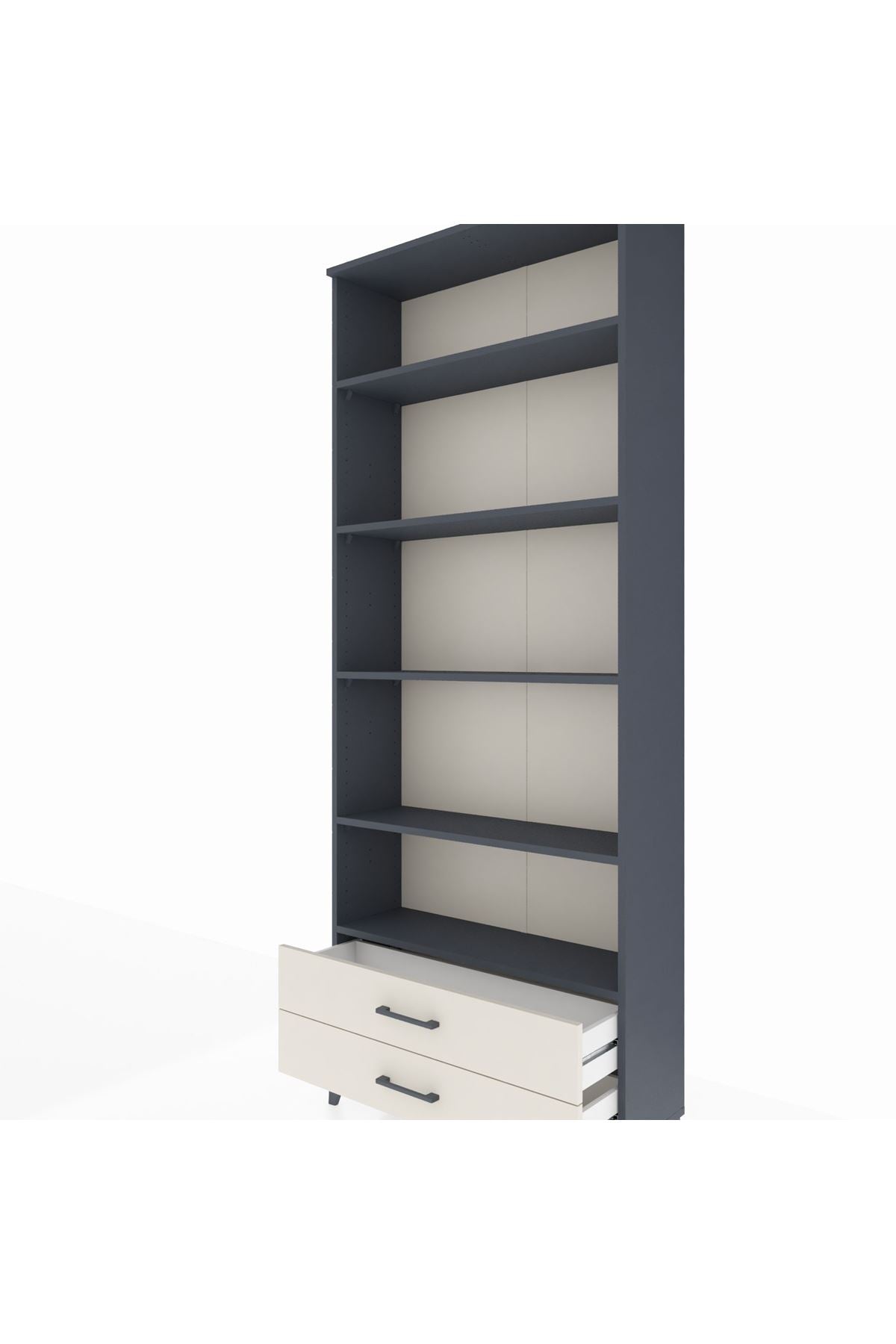 Arges Dolap 5 Raflı 2 Çekmeceli 88x30x221 Antrasit-Aytaşı