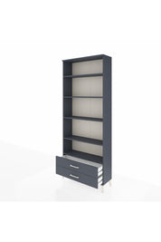 Arges Dolap 5 Raflı 2 Çekmeceli 88x30x221 Antrasit-Antrasit