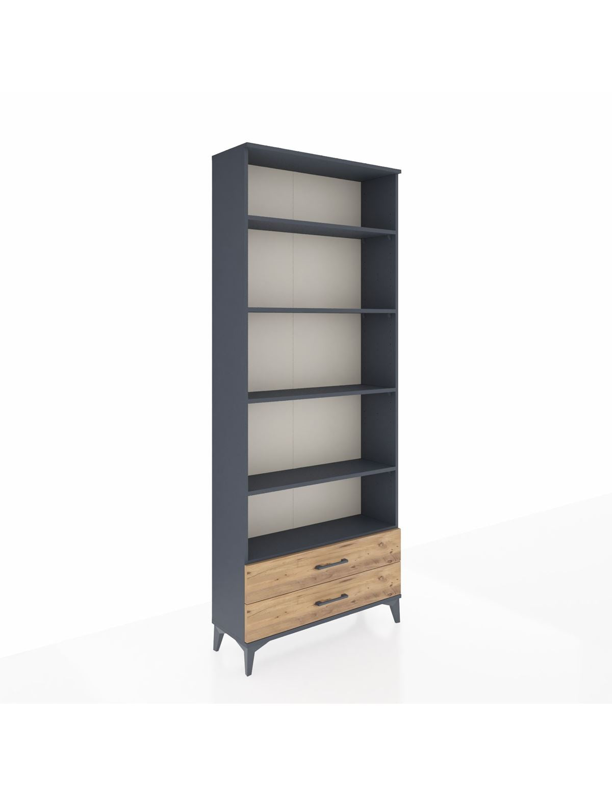 Arges Dolap 5 Raflı 2 Çekmeceli 88x30x221 Antrasit-Çam