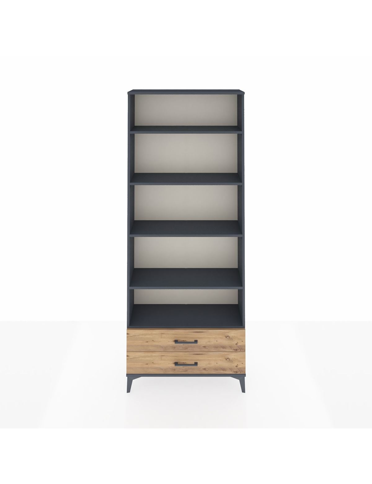 Arges Dolap 5 Raflı 2 Çekmeceli 88x30x221 Antrasit-Çam