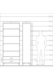 Arges Dolap 5 Raflı 2 Çekmeceli 88x30x221 Antrasit-Çam