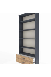 Arges Dolap 5 Raflı 2 Çekmeceli 88x30x221 Antrasit-Çam