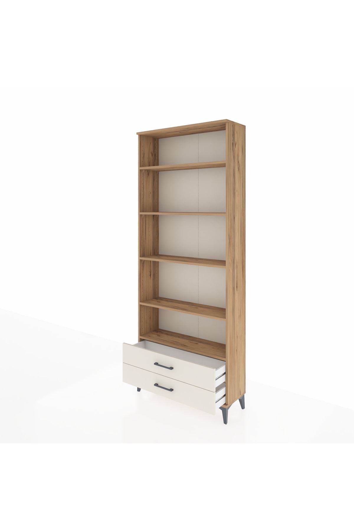 Arges Dolap 5 Raflı 2 Çekmeceli 88x30x221 Çam-Aytaşı