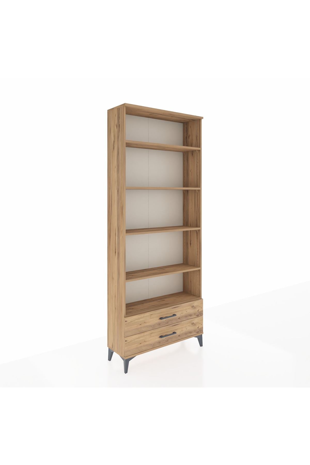 Arges Dolap 5 Raflı 2 Çekmeceli 88x30x221 Çam-Çam