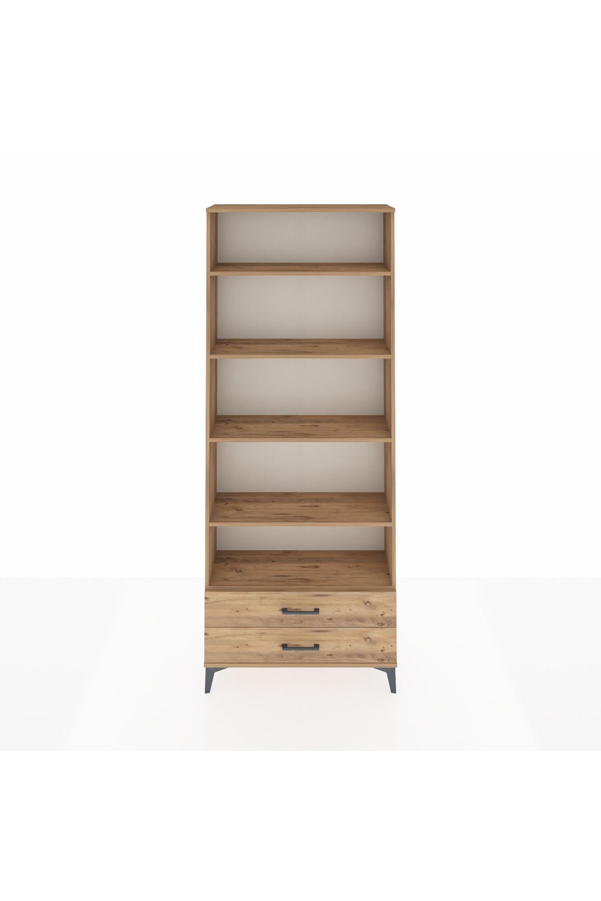 Arges Dolap 5 Raflı 2 Çekmeceli 88x30x221 Çam-Çam