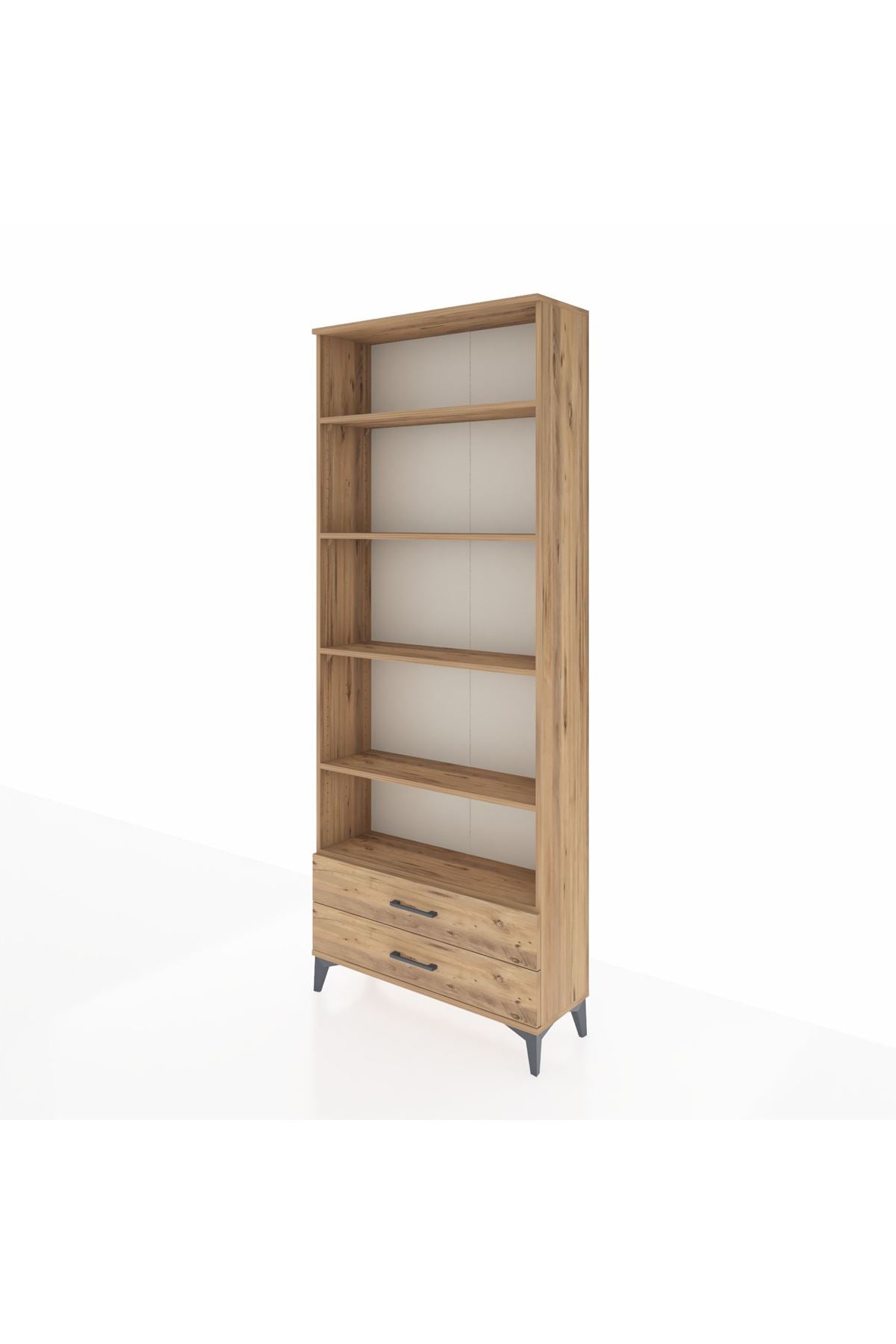 Arges Dolap 5 Raflı 2 Çekmeceli 88x30x221 Çam-Çam