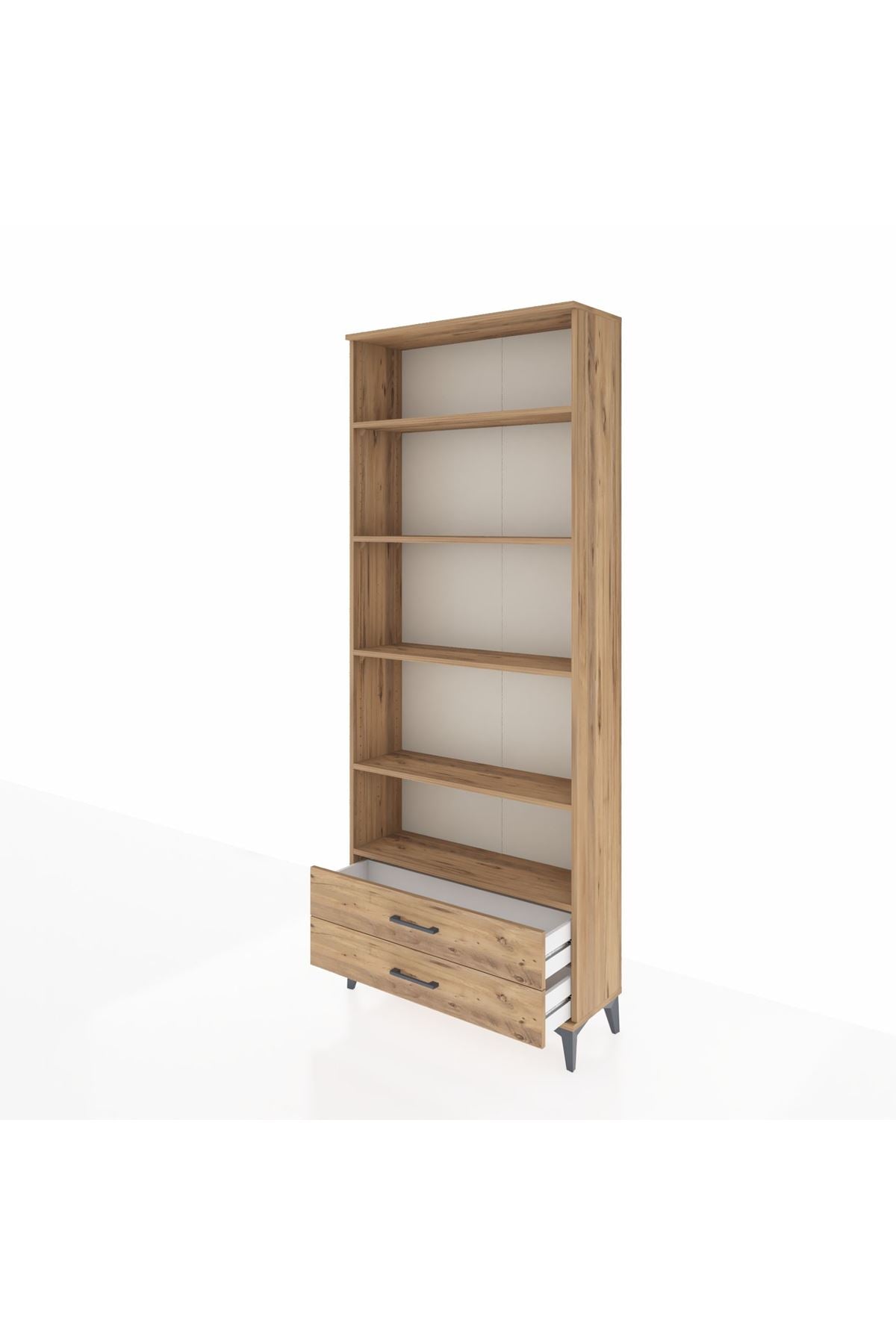 Arges Dolap 5 Raflı 2 Çekmeceli 88x30x221 Çam-Çam