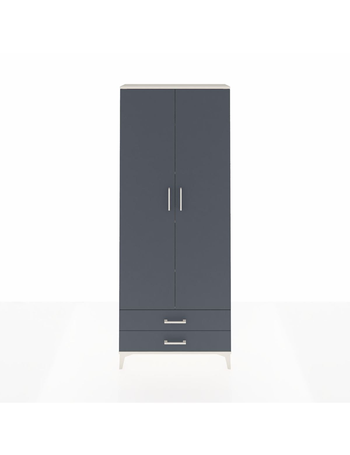 Arges Dolap 5 Raflı 2 Çekmeceli 2 Kapaklı 88x30x221 Aytaşı-Antrasit