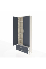 Arges Dolap 5 Raflı 2 Çekmeceli 2 Kapaklı 88x30x221 Aytaşı-Antrasit