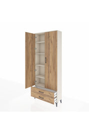 Arges Dolap 5 Raflı 2 Çekmeceli 2 Kapaklı 88x30x221 Aytaşı-Çam