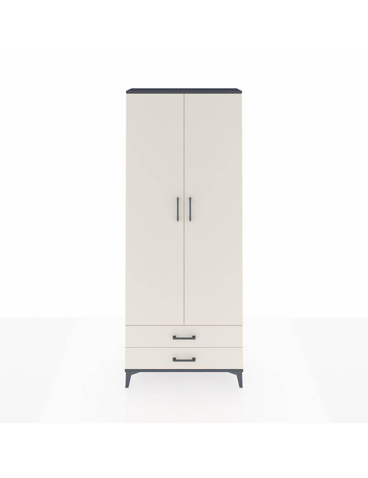 Arges Dolap 5 Raflı 2 Çekmeceli 2 Kapaklı 88x30x221 Antrasit-Aytaşı