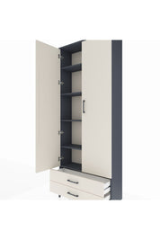 Arges Dolap 5 Raflı 2 Çekmeceli 2 Kapaklı 88x30x221 Antrasit-Aytaşı