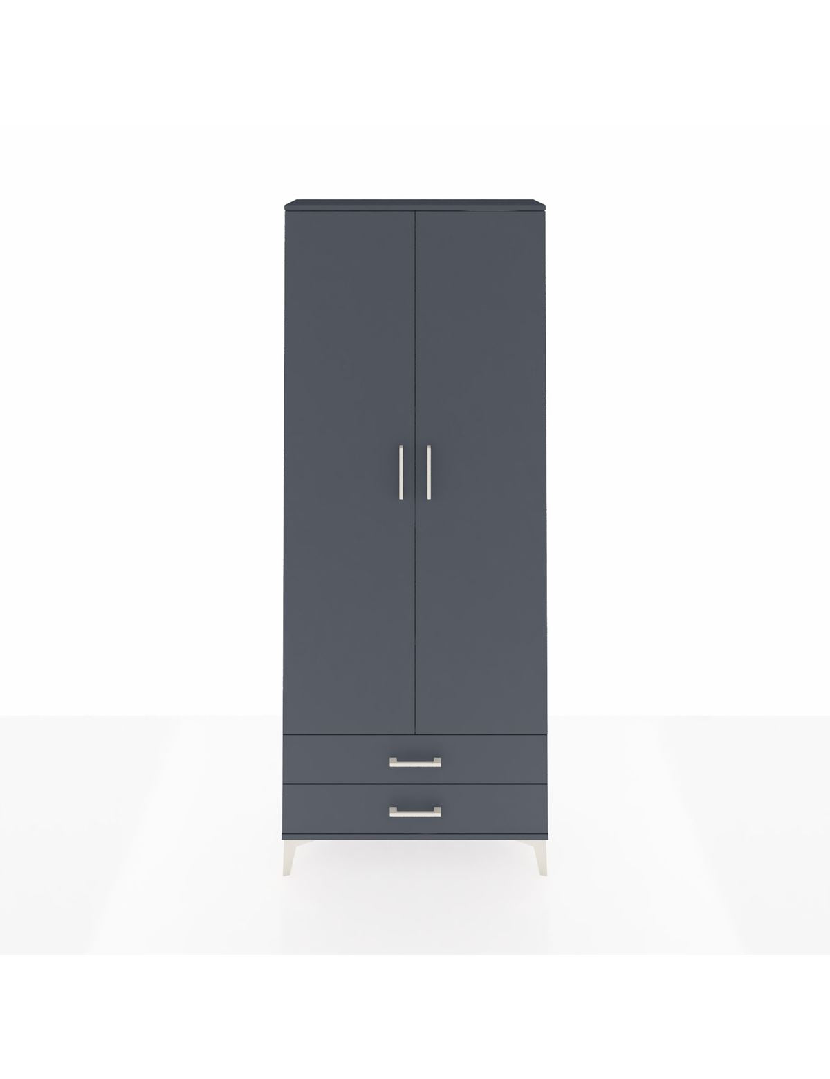 Arges Dolap 5 Raflı 2 Çekmeceli 2 Kapaklı 88x30x221 Antrasit-Antrasit