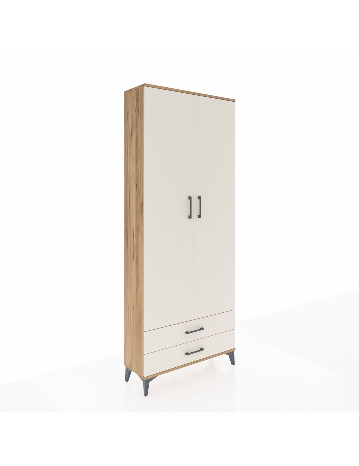 Arges Dolap 5 Raflı 2 Çekmeceli 2 Kapaklı 88x30x221 Çam-Aytaşı