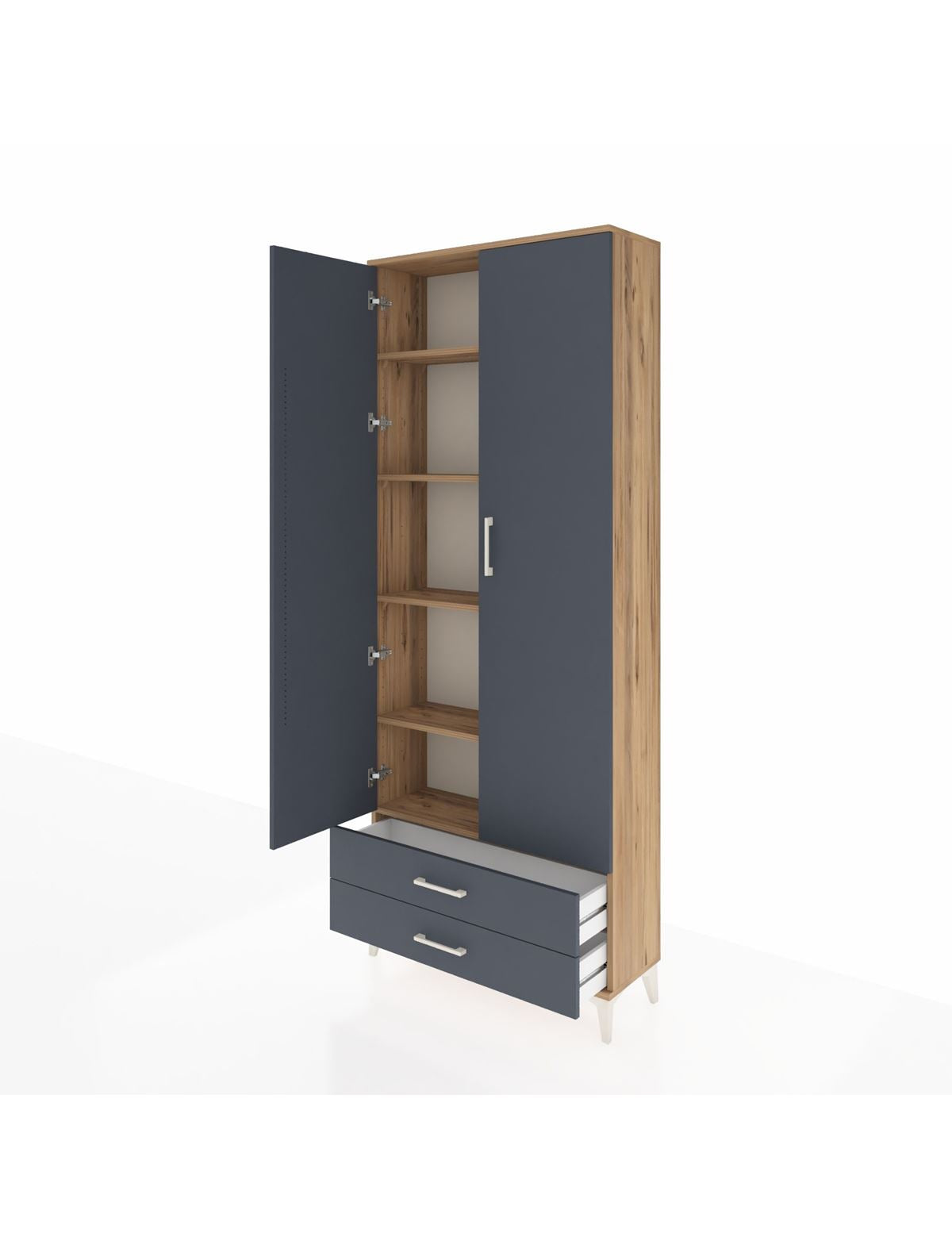 Arges Dolap 5 Raflı 2 Çekmeceli 2 Kapaklı 88x30x221 - S30M009V8A