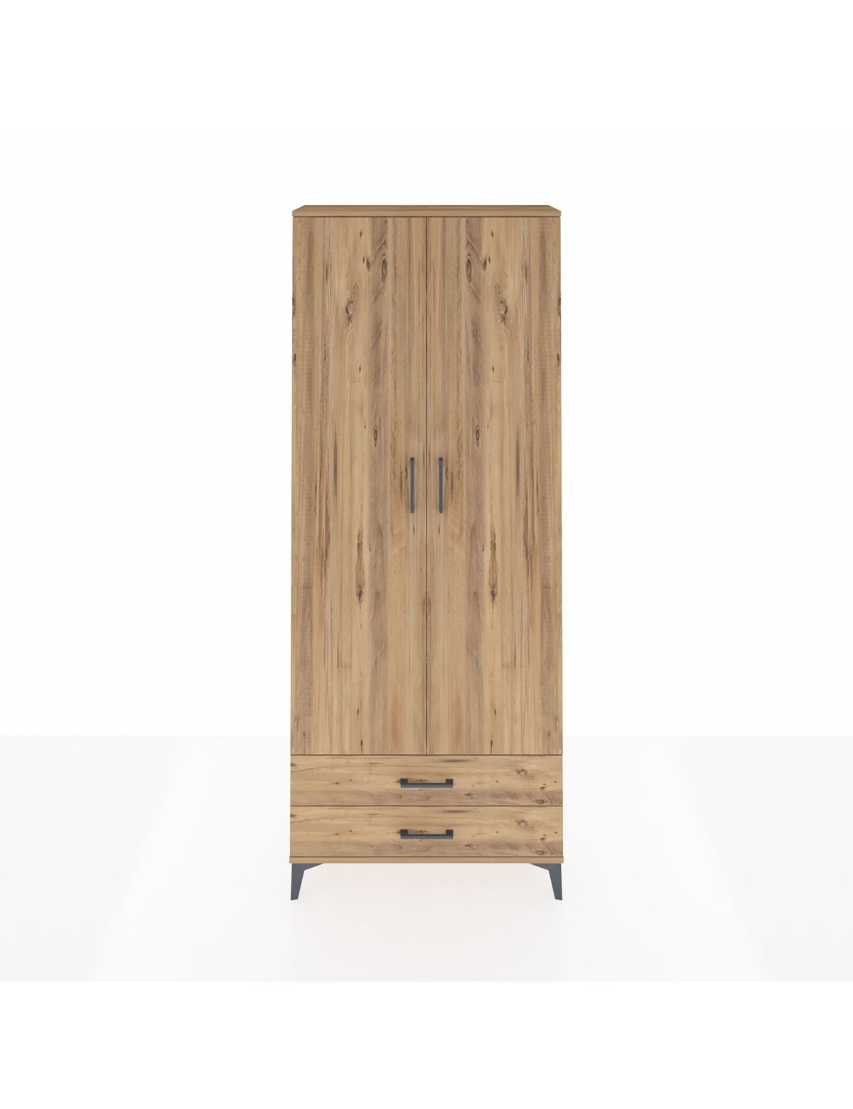 Arges Dolap 5 Raflı 2 Çekmeceli 2 Kapaklı 88x30x221 Çam-Çam