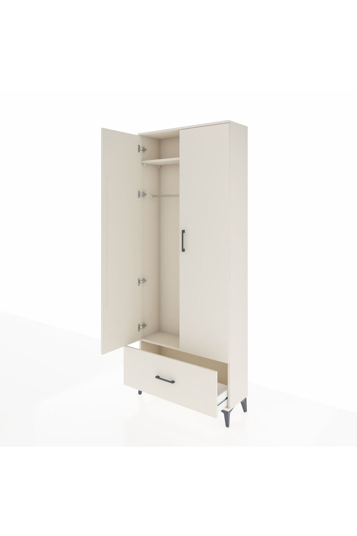 Arges Dolap 2 Raflı Tek Çekmeceli Tek Askılı 88x30x221 Aytaşı-Aytaşı