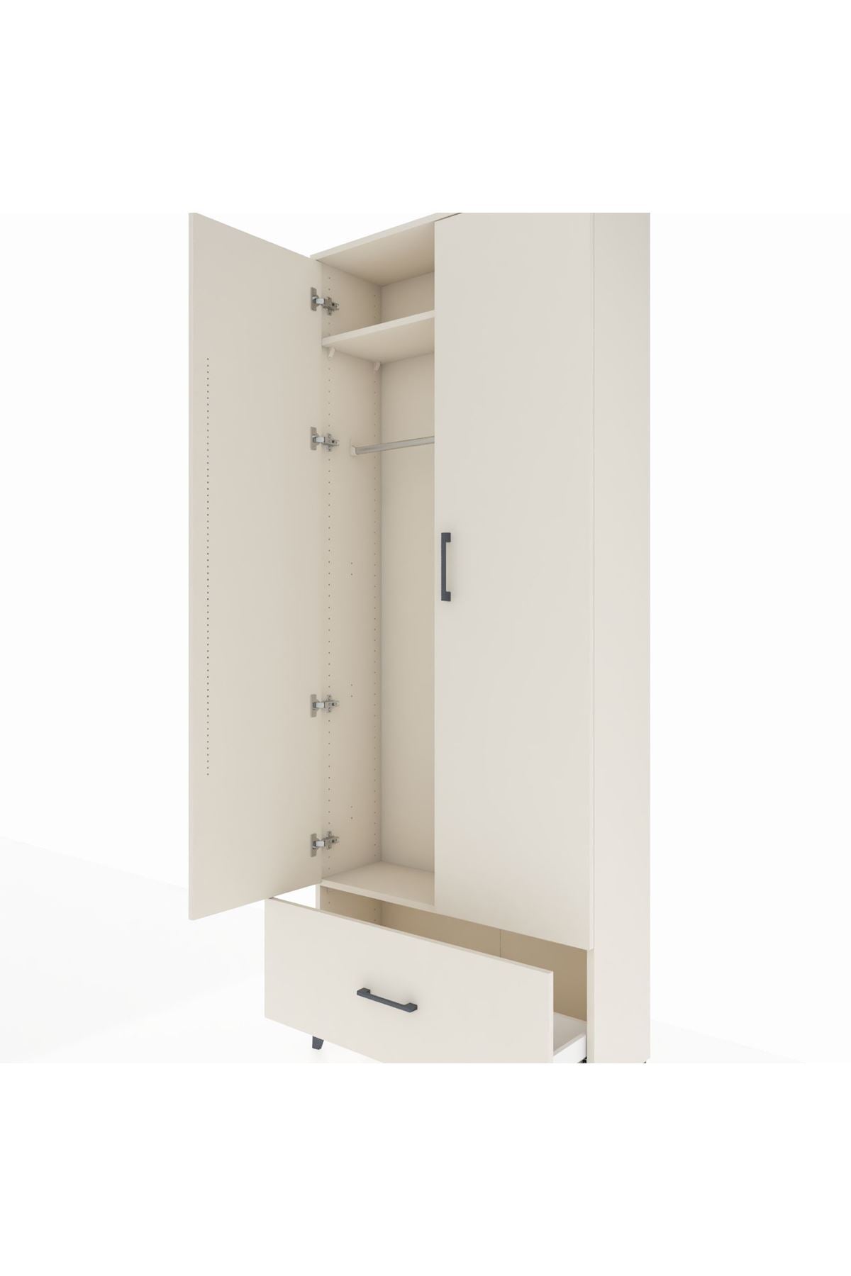 Arges Dolap 2 Raflı Tek Çekmeceli Tek Askılı 88x30x221 Aytaşı-Aytaşı