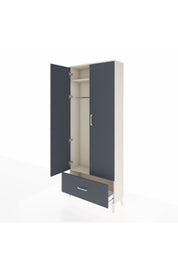 Arges Dolap 2 Raflı Tek Çekmeceli Tek Askılı 88x30x221 Aytaşı-Antrasit