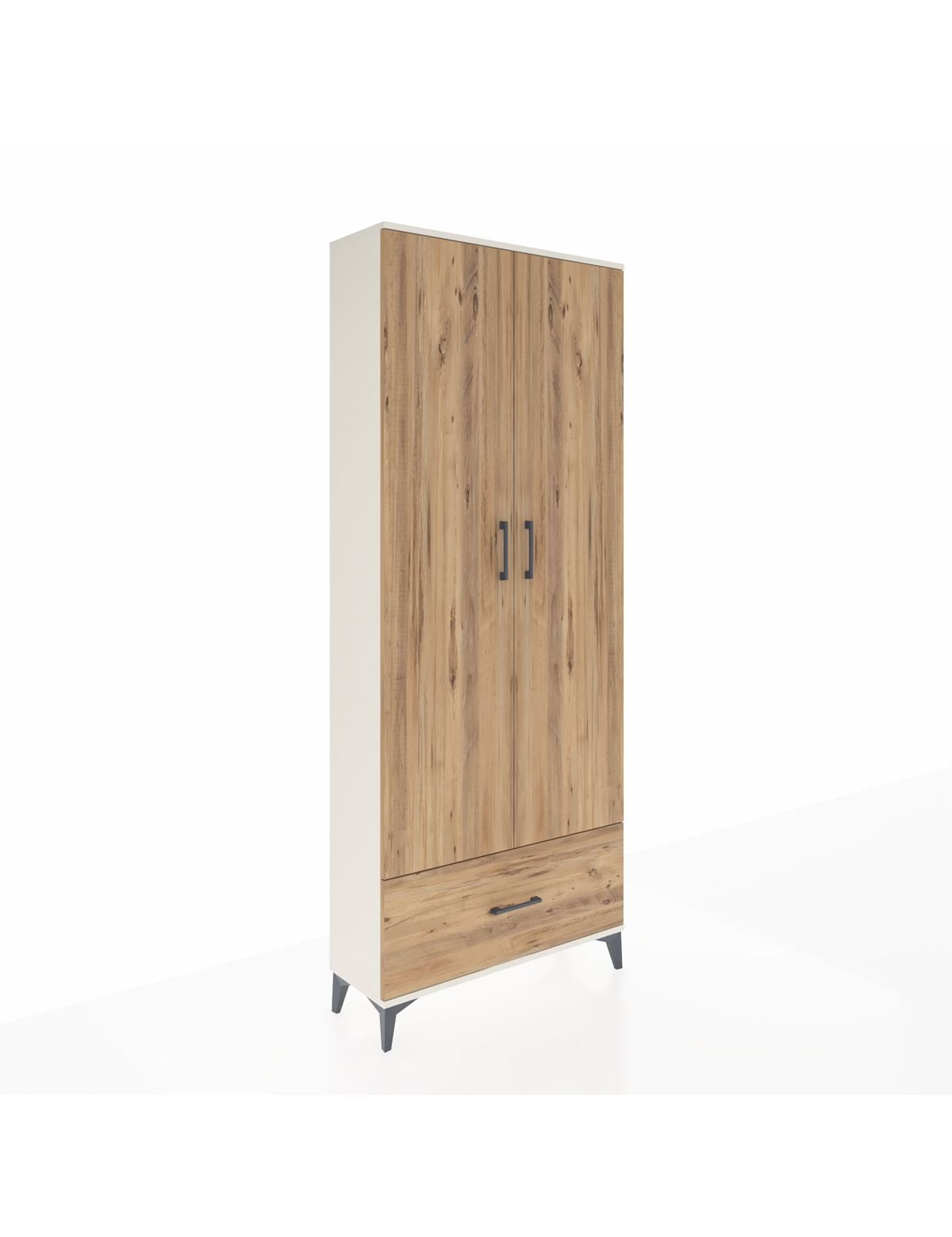 Arges Dolap 2 Raflı Tek Çekmeceli Tek Askılı 88x30x221 Aytaşı-Çam