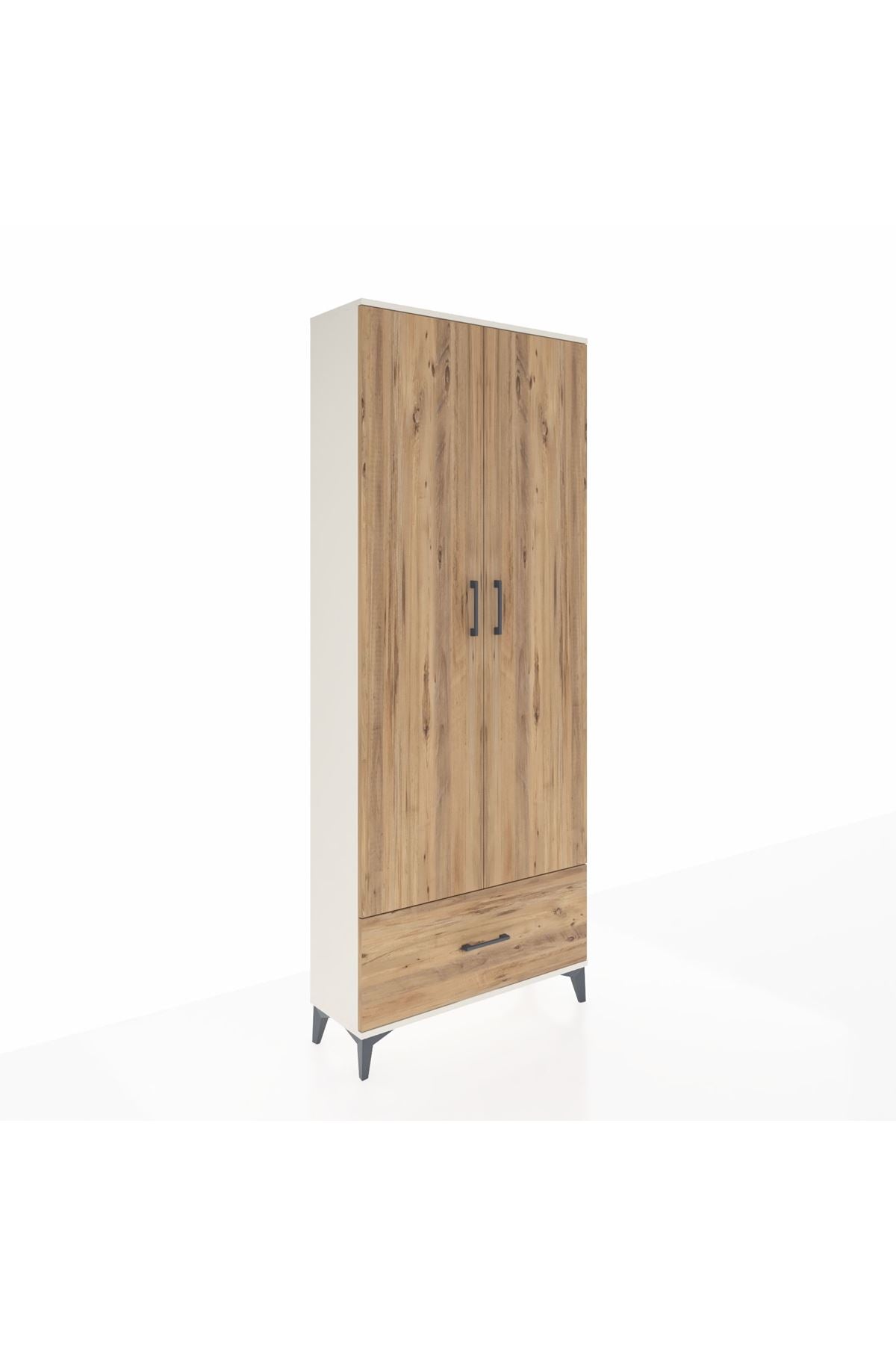 Arges Dolap 2 Raflı Tek Çekmeceli Tek Askılı 88x30x221 Aytaşı-Çam