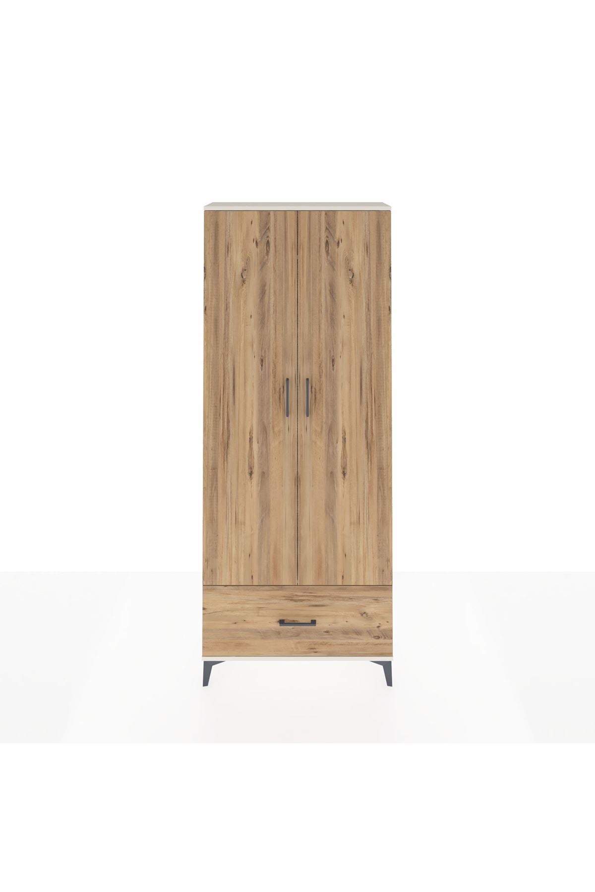 Arges Dolap 2 Raflı Tek Çekmeceli Tek Askılı 88x30x221 Aytaşı-Çam