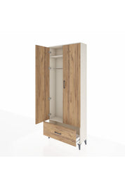 Arges Dolap 2 Raflı Tek Çekmeceli Tek Askılı 88x30x221 Aytaşı-Çam